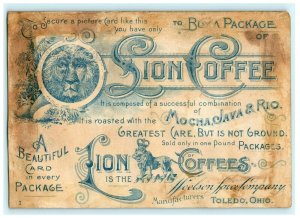 1891 Easter Lion Coffee Woolson Spice Co. Crying Baby Broken Eggs Cat *D