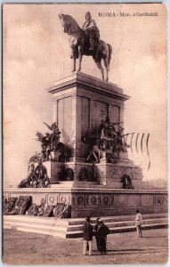 VINTAGE POSTCARD MONUMENT TO GRIBALDI AT ROME ITALY POSTED TO USA 1913