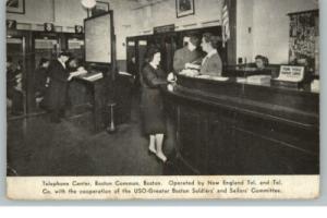 BOSTON MA USO Telephone Center Old Postcard