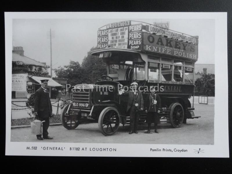 Omnibus L.G.O.C. B1182 AT LOUGHTON Pamlin Print Postcard No.M582