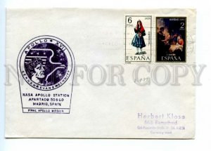 494662 SPAIN 1972 Apollo 17 NASA station Madrid special cancellation SPACE COVER