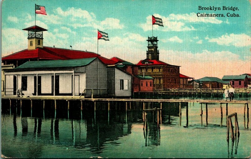 Caimanera Cuba Brooklyn Bridge UNP Unused 1910s Vintage Postcard 