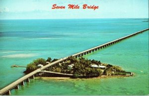 Aerial View Postcard Seven Mile Bridge Key West Florida
