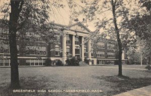 MA, Massachusetts  GREENFIELD HIGH SCHOOL  Franklin County  c1940's Postcard