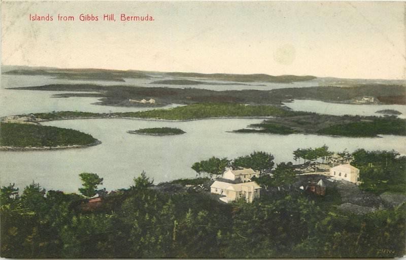 Bermuda 1905 Islands Gibbs Hill hand colored Grantham postcard 8771