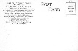 Hotel Shroeder Cocktail Lounge Milwaukee WI 