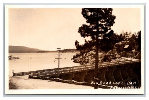 RPPC Big Bear Dam Big Bear Lake California CA UNP Pedersen Photo Postcard Z9