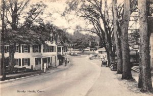 Sandy Hook Connecticut Street Scene Vintage Postcard AA45405