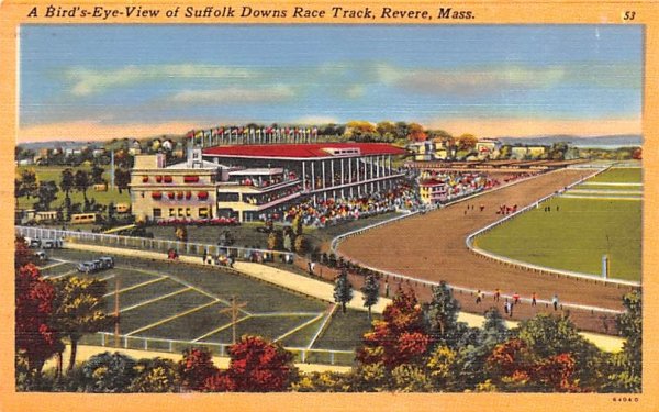 A Bird's Eye-View of Suffolk Downs Race Track Revere, Massachusetts Post...