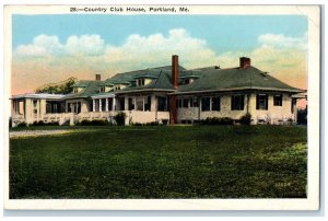 c1920 Country Club House Exterior View Portland Maine Vintage Antique Postcard