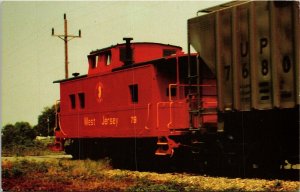 Railroad Salem West New Jersey NJ Red Caboose Train Car No 79 Postcard Unused 