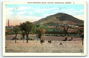 1928 BENNINGTON VERMONT BATTLE MOUNMENT MT ANTHONY POSTCARD P3627