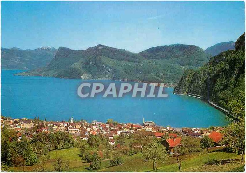 Old Postcard Hergiswil has Lopper See und Burgenstock