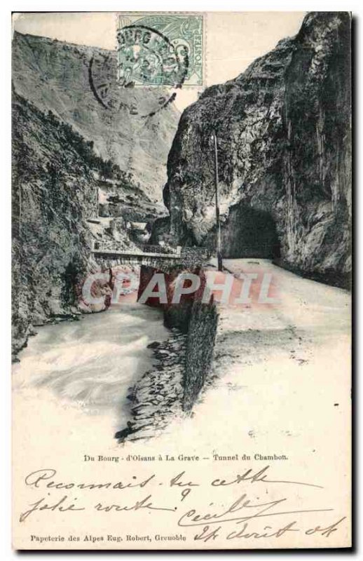 Postcard Old Du Bourg d'Oisans to La Grave Tunnel Chambon