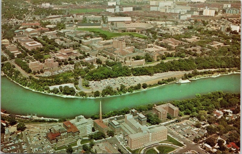 Minneapolis MN~University of Minnesota Campus Aerial~Mississippi River~1960s PC 