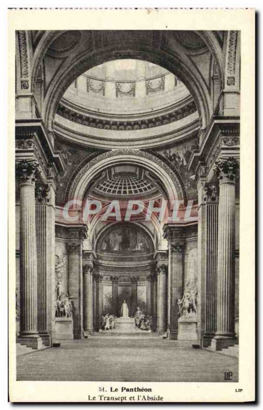 Old Postcard Paris Pantheon The Transept And I & # 39Abside