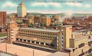 Vintage Postcard Canadian National Railways Station Bldg. Montreal Quebec Canada