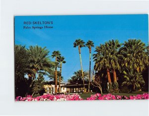 Postcard Red Skeleton's Palm Springs Home Indio California USA