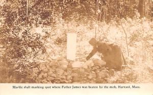 Spot Father James was beaten by Mob Real Photo Harvard MA USA Shaker Unused 