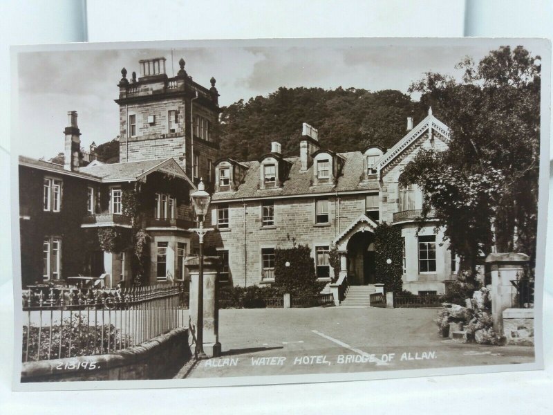 Antique Valentines Rp Postcard Allan Water Hotel Bridge of Allan Stirling c1920s