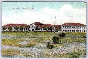 1910's ERA DOUGLAS ARIZONA HIGH SCHOOL EXTERIOR VIEW ANTIQUE POSTCARD