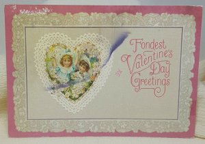 Fondest Valentine's Day Greetings Vintage Postcard