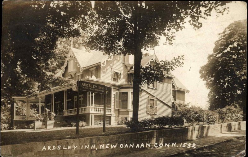 New Canaan CT Ardsley Inn 1912 Used Real Photo Postcard