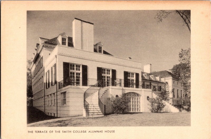 Terrace of the Smith College Alumnae House Northampton MA Vintage Postcard K67