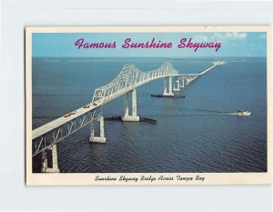 Postcard Sunshine Skyway Bridge Across Tampa Bay, St. Petersburg, Florida