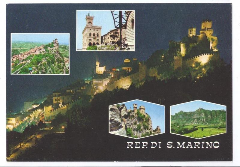 San Marino Multiview Castle Tower Night 4X6