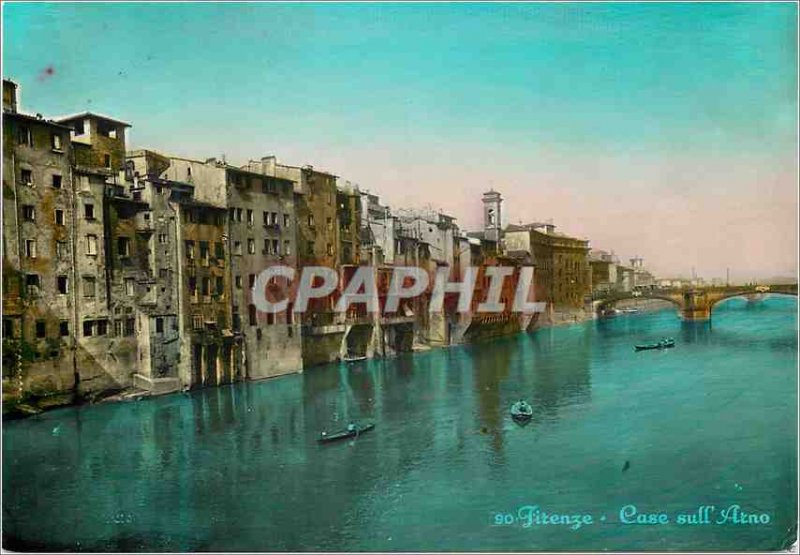 Postcard Modern Firenze houses on Arno