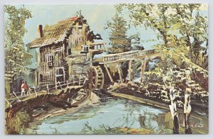 Morris Katz~Two Birch Trees~Old Mill~Vintage Postcard