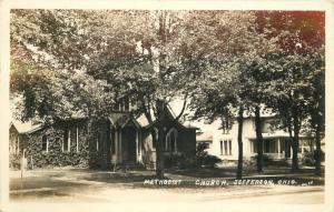 1937 Jefferson Ohio Methodist Church RPPC real photo postcard 2814