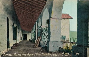 USA Corridor Mission San Miguel California Vintage Postcard 07.64