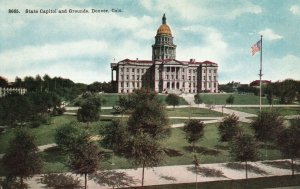Vintage Postcard 1910's State Capitol and Grounds Denver Colorado CO Structure