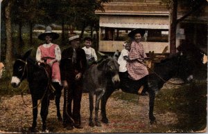 Donkeys With Family 1922