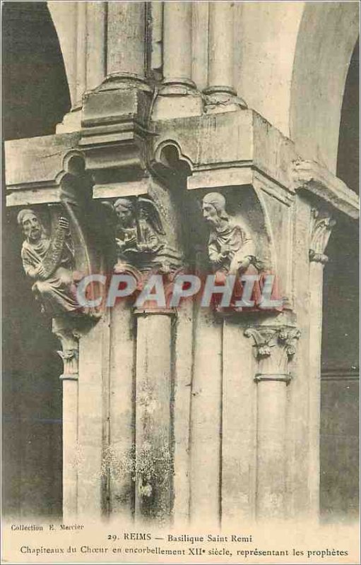 Old Postcard Reims Saint Remi Basilica Capitals of ch�ur cantilevered repre...