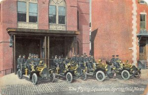 THE FLYING SQUADRON FIRE STATION SPRINGFIELD MASSACHUSETTS POSTCARD (c. 1910)