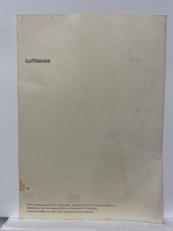Lufthansa Airlines Vintage Flight Service Meal Menu