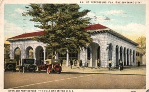 Vintage Postcard 1935 Open Air Post Office Historical Building St. Petersburg FL