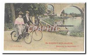 In Nogent sur Marne Receive this memory Old Postcard (cyclists)