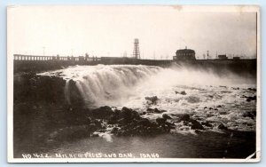 RPPC MILNER FALLS and DAM near BURLEY, Idaho ID ~ Snake River c1920s? Postcard