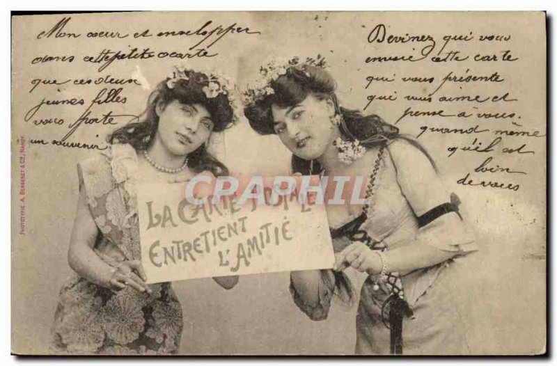 Old Postcard Postcards Woman postcard maintains the & # 39amite