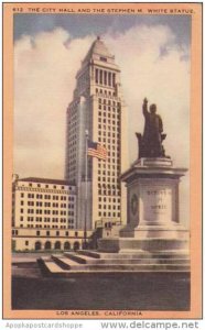 California Los Angeles The City Hall And The Stephen M White Statue