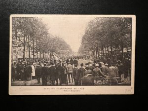 Mint France RPPC Zeppelin Postcard Le Pax Rose Too Soon Exploded Over Paris