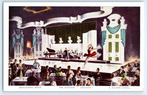 Boulevard Room The Stevens Hotel Chicago IL Illinois Postcard (DM11)