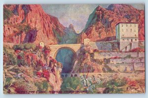 Menton France Postcard Louis Frontiere Franco Italian c1910 Oilette Tuck Art