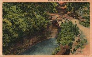 Vintage Postcard 1954 Devil's Bath Tub Starved Rock State Park Illinois Orsini