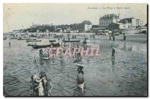 Old Postcard Arcachon La Plage high Maree