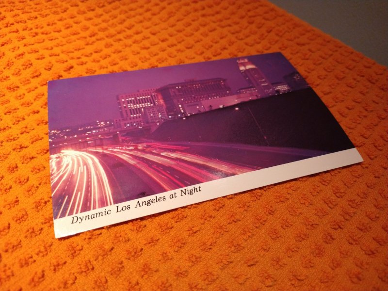 1970's Dynamic Los Angeles, California at Night Chrome Postcard